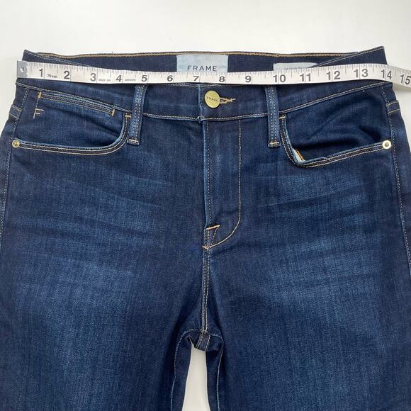 Frame Le High Dark Wash Skinny Jeans Size 26 Classic Casual Basic Minimalist - Picture 9 of 11